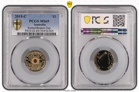 2015-C $2 Remembrance Day In Flanders Fields Colorized MS69