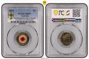 2012 $2 Remembrance Day Colorized MS67