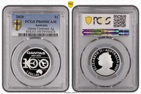 2020 $1 Qantas Centenary Ag PR69DCAM