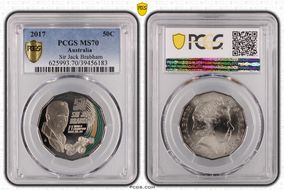 2017 50C Sir Jack Brabham Colorized MS70