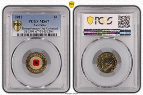 2012 $2 Remembrance Day Colorized MS67