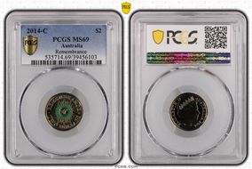 2014-C $2 Remembrance Colorized MS69