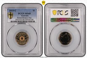 2015-C $2 Remembrance Day In Flanders Fields Colorized MS68