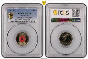 2018-C $2 Armistice Centenary Colorized MS70