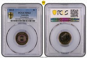 2013 $2 Coronation Colorized MS63