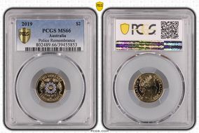 2019 $2 Police Remembrance Colorized MS66