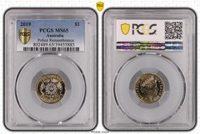 2019 $2 Police Remembrance Colorized MS65