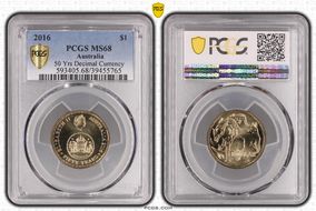 2016 $1 50 Yrs Decimal Currency MS68