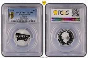 2020 £1 Queen First Strike PR67DCAM