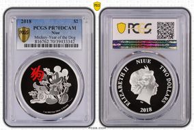 2018 $2 Mickey-Year of the Dog PR70DCAM