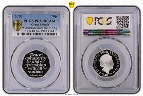 2020 50p Withdrawal from the EU Ag S-H72 PR69DCAM