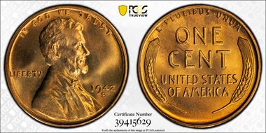1942-S 1C MS67+ RD