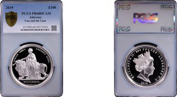 2019 £100 Una and the Lion PR68DCAM