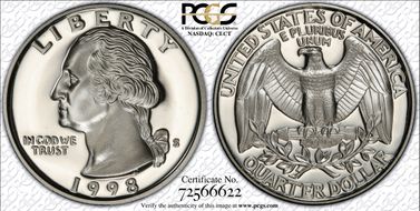 1998-S 25C Silver PR70DCAM