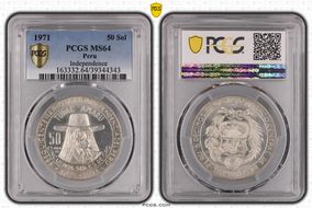 1971-L 50 Sol 150th Ann. Independence KM-256  Ag MS64