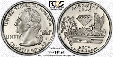2003-S 25C Arkansas Silver PR70DCAM