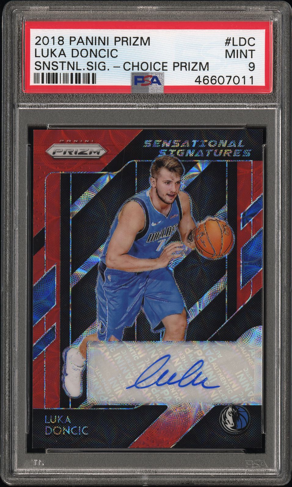 2018 Panini PANINI PRIZM SENSATIONAL SIGNATURES SNSTNL.SIG-CHOICE PRIZM #SSLDC Luka Doncic front