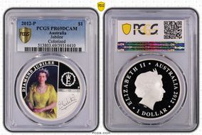 2012-P $1 Jubilee  Colorized PR69DCAM