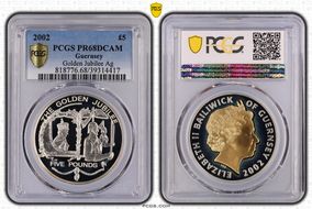2002 £5 Golden Jubilee Ag PR68DCAM