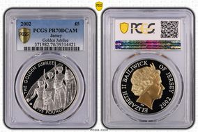 2002 £5 Golden Jubilee PR70DCAM