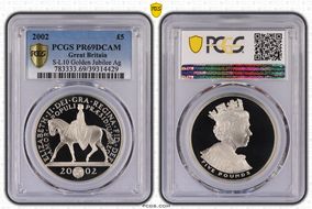 2002 £5 S-L10 Golden Jubilee Ag PR69DCAM