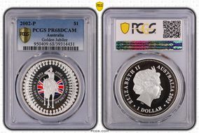 2002-P $1 Golden Jubilee Colorized PR68DCAM