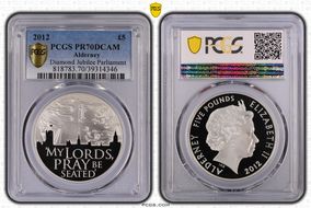 2012 £5 Diamond Jubilee Parliament PR70DCAM