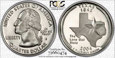 2004-S 25C Texas Silver PR70DCAM