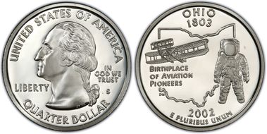 2002-S 25C Ohio Silver PR70DCAM