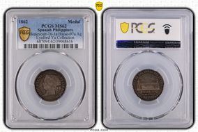 1862 Medal Honeycutt-16-1a Basso-97a Ag MS62