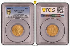 1883-M Sov S-3854A Shield AU58+