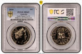 2016 50C Gilt Cu-Ni MS69