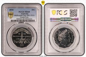 2010 50C Melbourne Cup 1861-2010 Finish Pole MS68