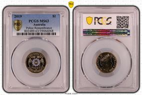2019 $2 Police Remembrance Colorized MS63