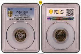 2019 $2 Police Remembrance Colorized MS66
