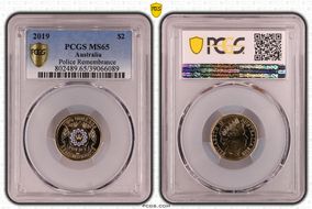 2019 $2 Police Remembrance Colorized MS65