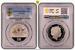 2001 50C Centenary of Federation Colorized PR69DCAM