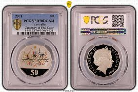 2001 50C Centenary of Federation Colorized PR70DCAM