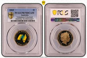 2003 $1 Volunteers Colorized PR70DCAM