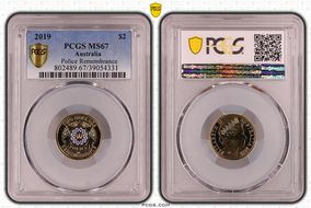 2019 $2 Police Remembrance Colorized MS67