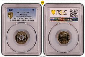 2019 $2 Police Remembrance Colorized MS64