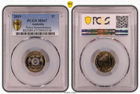 2019 $2 Police Remembrance Colorized MS67