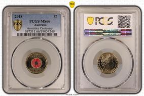 2018 $2 Armistice Centenary Colorized MS66