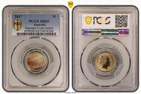 2017 $5 Planetary Coins Saturn Colorized MS69