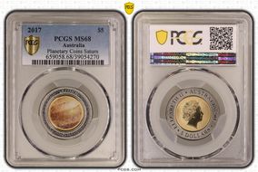 2017 $5 Planetary Coins Saturn Colorized MS68