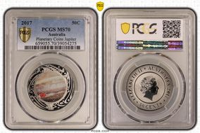 2017 50C Planetary Coins Jupiter Colorized MS70