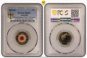 2012-C $2 Remembrance Day Colorized MS69