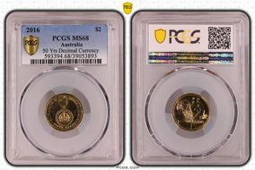 2016 $2 50 Yrs Decimal Currency MS68