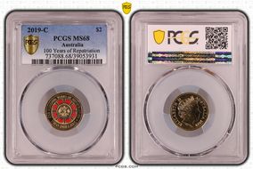 2019-C $2 100 Years of Repatriation Colorized MS68