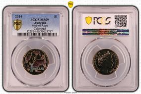 2014 $1 Mob of Roos AlBr Colorized MS69